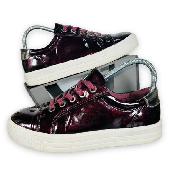 Limelight Baldwin Sneakers Burgundy Vegan Patent Leather Women's 8 - Picture 1 of 12
